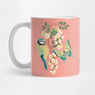 Blue Tit and Butterfly 1 Mug